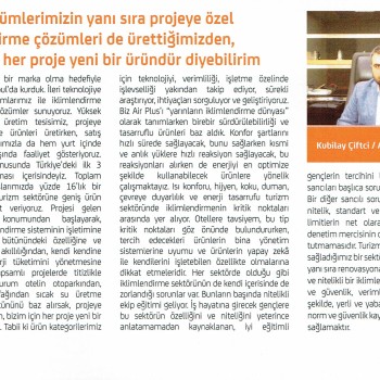 Kubilay ÇİFTCİ Turizmproje Dergisinde